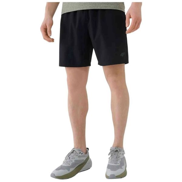 Spodenki treningowe szybkoschnące męskie 4F 4FWSS26TFSHM1278. Czarne krótkie spodenki sportowe 4F, m, bez wzorów, z elastanu. Za 80.99 zł.