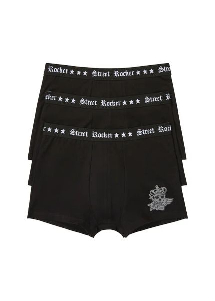 Bokserki o dopasowanym kroju z bawełną (3 pary). Czarne bokserki bonprix, m, bez wzorów, z bawełny. Za 53.97 zł.