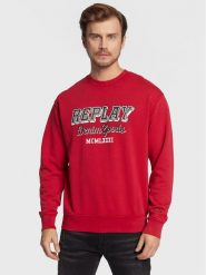 Replay Bluza M6314.000.22738G Czerwony Regular Fit. Czerwone bluzy Replay, l, bez wzorów, z bawełny, bez kaptura. Za 699.99 zł.