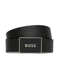 Pasek BOSS. Czarne paski Boss, bez wzorów. Za 404.99 zł.
