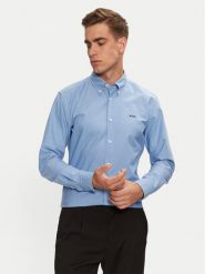 Boss Koszula H-Roan 50521996 Błękitny Slim Fit. Niebieskie koszule Boss, m, bez wzorów, z bawełny, bez kołnierzyka, bez ramiączek. Za 359.99 zł.