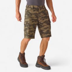 Bermudy outdoor Solognac 500 camo. Brązowe szorty SOLOGNAC, l, bez wzorów, z bawełny, sportowe. W wyprzedaży za 69.99 zł.