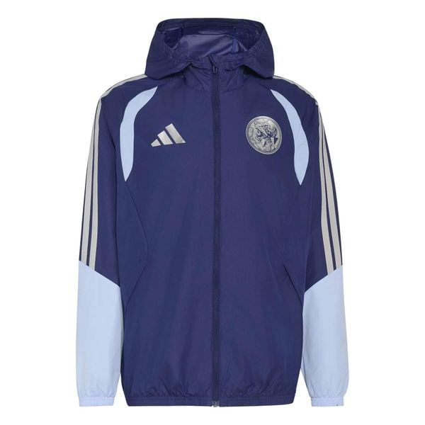Kurtka Przeciwdeszczowa Ajax Amsterdam 2026/27. Niebieskie kurtki Adidas, xl, bez wzorów, z materiału, bez kaptura. Za 429.50 zł.