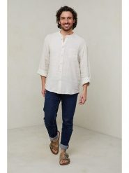 Lin Passion Koszula w kolorze kremowym rozmiar: XL/XXL. Brązowe koszule Lin Passion, xl, bez wzorów, z bawełny, bez kołnierzyka, bez ramiączek. Za 154.79 zł.