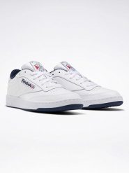 Reebok Skórzane sneakersy "Club C 85" w kolorze biało-granatowym rozmiar: 39. Białe buty sportowe casual Reebok, bez wzorów, bez zapięcia. Za 276.71 zł.