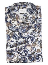 Eterna Koszula - Modern fit - w kolorze biało-niebiesko-beżowym rozmiar: 38. Białe koszule Eterna, bez wzorów, z bawełny, bez kołnierzyka, bez ramiączek. Za 96.83 zł.