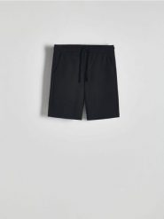 Dresowe szorty - czarny. Czarne krótkie spodenki sportowe Reserved, l, bez wzorów, z dresówki. Za 79.99 zł.