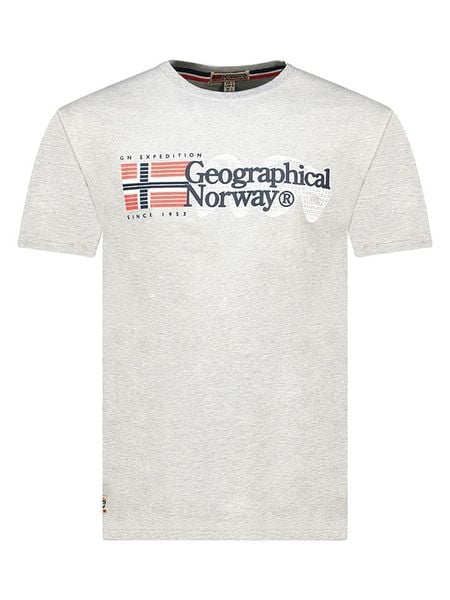 Geographical Norway Koszulka "Jaramont" w kolorze szarym rozmiar: XL. Szare bezrękawniki Geographical Norway, xl, bez wzorów, z bawełny, bez kołnierzyka, bez ramiączek. Za 78.66 zł.