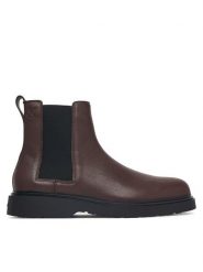 Calvin Klein Sztyblety Combat Ess Chelsea Boot Lth YM0YM01374 Brązowy. Brązowe botki sznurowane CALVIN KLEIN, bez wzorów, ze skóry, bez obcasa, bez zapięcia. Za 649.99 zł.