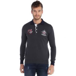 Koszulka polo w kolorze ciemnoszarym. Koszulki polo marki Giorgio Di Mare, z bawełny, polo, z długim rękawem. W wyprzedaży za 173.95 zł.