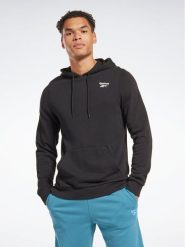 Reebok Bluza Identity Logo HA9273 Czarny Regular Fit. Czarne bluzy Reebok, m, bez wzorów, z bawełny, bez kaptura. Za 99.99 zł.