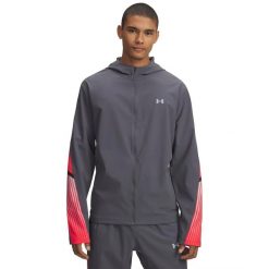 Kurtka z dresu Under Armour Velociti Storm. Szare kurtki Under Armour, m, bez wzorów, z dresówki, bez kaptura. Za 322.50 zł.