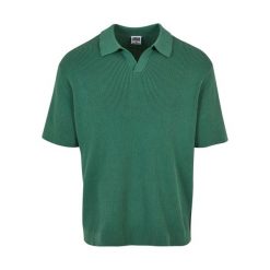Oversizowe, prążkowane polo Urban Classics. Koszulki polo Urban Classics, m, bez wzorów, prążkowane, bez kołnierzyka, bez ramiączek. Za 257.50 zł.