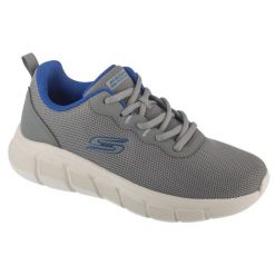 Buty sportowe Sneakersy męskie, Bobs B Flex - Icy Edge. Szare buty sportowe casual Skechers, bez wzorów, bez zapięcia. Za 239.99 zł.
