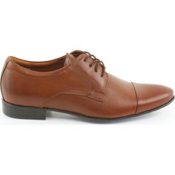 Brązowe Półbuty skórzane wiązane Tur. Brązowe eleganckie półbuty Tur, bez wzorów, ze skóry, bez obcasa, bez zapięcia. Za 239.00 zł.