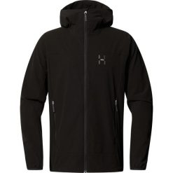 Kurtka przeciwdeszczowa męska Rosson Softshell Hood. Czarne kurtki Haglöfs, m, bez wzorów, z softshellu, bez kaptura. Za 690.00 zł.
