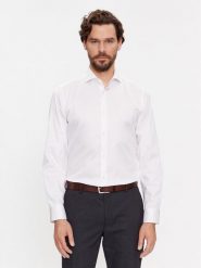 JOOP! Koszula 30034392 Biały Slim Fit. Białe koszule JOOP!, m, bez wzorów, z bawełny, bez kołnierzyka, bez ramiączek. Za 259.99 zł.