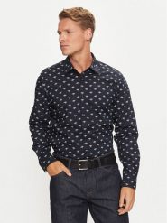 Boss Koszula Remiton_M 50524724 Granatowy Regular Fit. Niebieskie koszule Boss, m, bez wzorów, z bawełny, bez kołnierzyka, bez ramiączek. Za 359.99 zł.