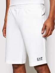 EA7 Emporio Armani Szorty sportowe 8NPS02 PJ05Z 1100 Biały Regular Fit. Białe krótkie spodenki sportowe EA7 Emporio Armani, m, bez wzorów, z bawełny. Za 349.99 zł.