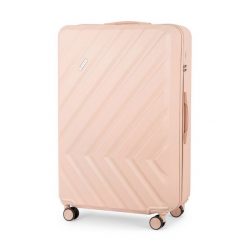 Walizka podróżna średnia M twarda ABS SOLIER KYOTO 1071 BEIGE 24'. Brązowe walizki bez wzorów, średnie. Za 165.90 zł.