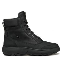 Kozaki Geox. Czarne kozaki Geox, bez wzorów, bez obcasa, bez zapięcia. Za 799.99 zł.