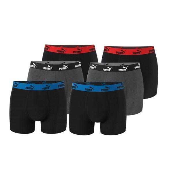 Bokserki majtki męskie Puma Boxershorts 6-pak bawełniane. Czarne bokserki Puma, m, bez wzorów, z bawełny. Za 179.00 zł.