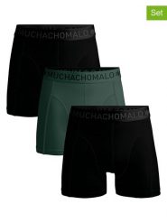 Muchachomalo Bokserki (3 pary) w kolorze czarno-zielonym rozmiar: XXL. Czarne bokserki MUCHACHOMALO, xxl, bez wzorów. Za 114.95 zł.