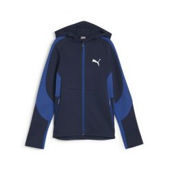 Puma Bluza Evostripe Full-Zip Dk 67919614. Niebieskie bluzy z kapturem Puma, l, bez wzorów, z bawełny, z kapturem. Za 164.99 zł.