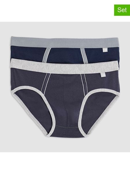 COTONELLA Slipy (2 pary) w kolorze granatowo-szarym rozmiar: M. Niebieskie slipki COTONELLA, m, bez wzorów. Za 47.94 zł.