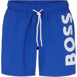 Szorty kąpielowe męskie Hugo Boss Octopus. Niebieskie kąpielówki HUGO BOSS, l, bez wzorów, sportowe. Za 129.99 zł.