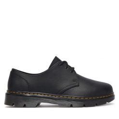 Półbuty Dr. Martens. Czarne eleganckie półbuty Dr. Martens, bez wzorów, bez obcasa, bez zapięcia. Za 679.99 zł.