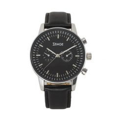 Zegarek Zemge Zegarek męski z kolekcji CLASSIC Czarny/Srebrny ZS1003 uniwersalny. Czarne zegarki Zemge, srebrne. Za 332.10 zł.
