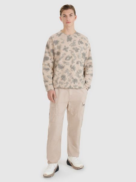 4F Spodnie casual cargo męskie - beżowa S. Brązowe spodnie materiałowe 4F, na co dzień, l, bez wzorów, z bawełny, casualowe. W wyprzedaży za 89.99 zł.