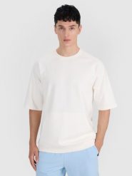 4F Bluza dresowa z krótkim rękawem bez kaptura męska - biała XL. Białe bluzy bez kaptura 4F, m, bez wzorów, z bawełny, bez kaptura. W wyprzedaży za 59.99 zł.