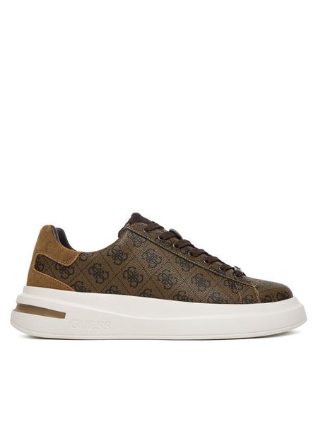 Guess Sneakersy FMPELA FAL12 Brązowy. Brązowe buty sportowe casual Guess, z aplikacjami, ze skóry, bez zapięcia. Za 317.99 zł.