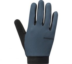 Rękawiczki kolarskie EXPLORER FF, niebiesko-szare. Niebieskie rękawiczki Shimano, na jesień, bez wzorów, z elastanu. Za 259.90 zł.
