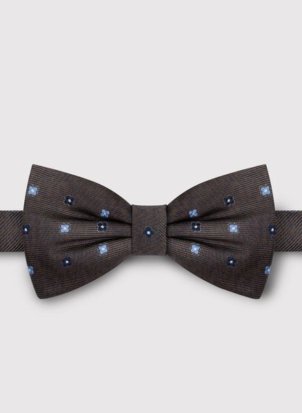 PAKO LORENTE – Brązowa mucha w kwiatki. Brązowe krawaty i muchy Pako Lorente, bez wzorów, z poliesteru. Za 99.99 zł.