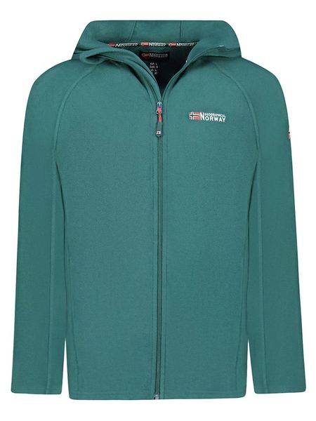 Geographical Norway Kurtka polarowa "Tugood" w kolorze ciemnozielonym rozmiar: M. Zielone kurtki Geographical Norway, m, bez wzorów, z materiału, bez kaptura. Za 91.77 zł.