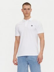 Timberland Polo TB0A6VDP Biały Regular Fit. Białe koszulki polo Timberland, m, bez wzorów, z bawełny, bez kołnierzyka, bez ramiączek. Za 249.99 zł.