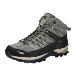 Buty trekkingowe męskie CMP RIGEL MID skóra wodoodporne. Zielone buty trekkingowe CMP, bez wzorów, ze skóry, bez zapięcia. Za 399.99 zł.