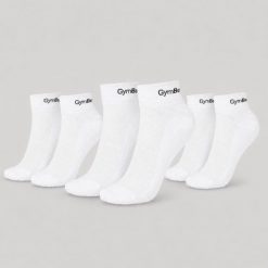 Skarpetki unisex fitness przewiewne Quarter. Białe skarpety GYMBEAM, bez wzorów, z bawełny. Za 34.90 zł.