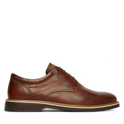 Półbuty Pikolinos. Brązowe eleganckie półbuty Pikolinos, bez wzorów, bez obcasa, bez zapięcia. Za 599.99 zł.