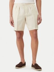 BOSS Szorty materiałowe H-Perin 50561858 Beżowy Tapered Fit. Brązowe szorty Boss, m, bez wzorów, ze lnu. Za 799.99 zł.