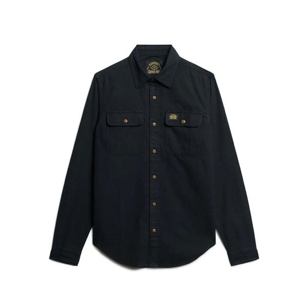 Koszula flanelowa Superdry Trailsman. Czarne koszule Superdry, m, bez wzorów, z bawełny, bez kołnierzyka, bez ramiączek. Za 362.40 zł.
