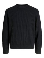 Jack & Jones Sweter w kolorze czarnym rozmiar: L. Czarne swetry nierozpinane Jack & Jones, l, bez wzorów, prążkowane, bez kołnierzyka, bez ramiączek. Za 161.73 zł.