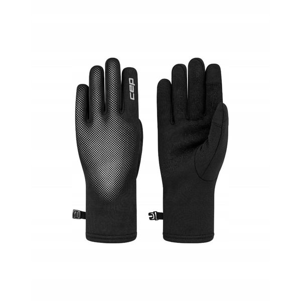 Rękawiczki sportowe odblaskowe unisex czarne Core Run CEP. Czarne rękawiczki CEP, bez wzorów, z elastanu. Za 99.00 zł.