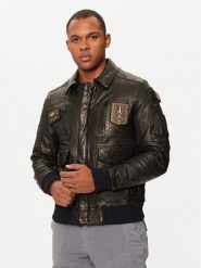 Aeronautica Militare Kurtka skórzana 242PN924PL147 Czarny Regular Fit. Czarne kurtki Aeronautica Militare, m, bez wzorów, ze skóry, bez kaptura. Za 3,999.00 zł.
