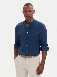 Tommy Hilfiger Koszula MW0MW39271 Niebieski Slim Fit. Niebieskie koszule Tommy Hilfiger, m, bez wzorów, ze lnu, bez kołnierzyka, bez ramiączek. Za 489.99 zł.