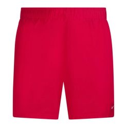 Szorty kąpielowe męskie Nike Essential 5" Volley. Czerwone krótkie spodenki sportowe Nike, l, bez wzorów, z materiału. Za 144.99 zł.