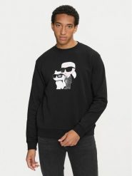 KARL LAGERFELD Bluza 705063 544942 Czarny Regular Fit. Czarne bluzy KARL LAGERFELD, m, bez wzorów, z bawełny, bez kaptura. Za 419.99 zł.
